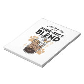 Purer Blend: Cat and Coffee Art for Pet Lovers Notizblock (Rotiert)