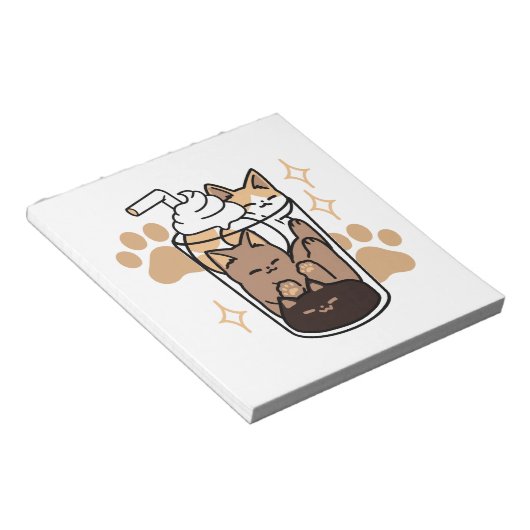 Purer Blend: Cat and Coffee Art for Pet Lovers Notizblock (angewinkelt)