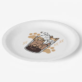 Purer Blend: Cat and Coffee Art for Pet Lovers Pappteller (Schrägansicht)