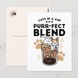 Purer Blend: Cat and Coffee Art for Pet Lovers Postkarte