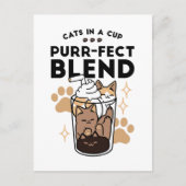 Purer Blend: Cat and Coffee Art for Pet Lovers Postkarte (Vorderseite)