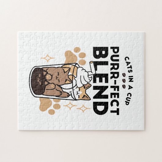 Purer Blend: Cat and Coffee Art for Pet Lovers Puzzle (Horizontal)