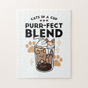 Purer Blend: Cat and Coffee Art for Pet Lovers Puzzle