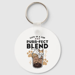 Purer Blend: Cat and Coffee Art for Pet Lovers Schlüsselanhänger