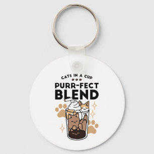Purer Blend: Cat and Coffee Art for Pet Lovers Schlüsselanhänger