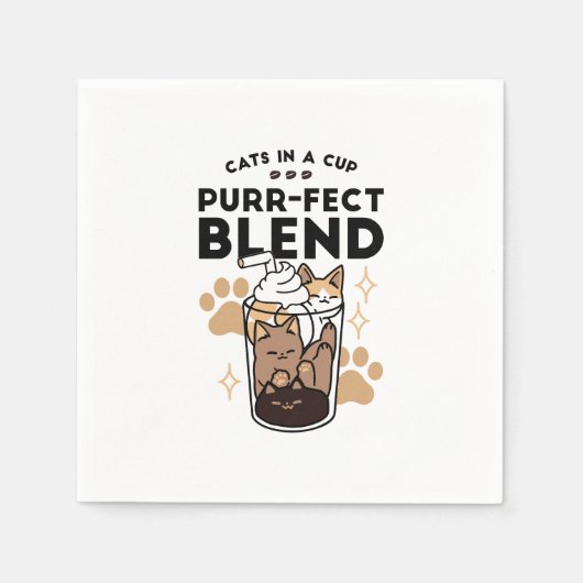 Purer Blend: Cat and Coffee Art for Pet Lovers Serviette (Vorderseite)