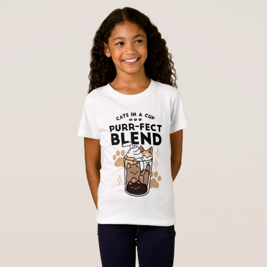 Purer Blend: Cat and Coffee Art for Pet Lovers T-Shirt (Vorne ganz)