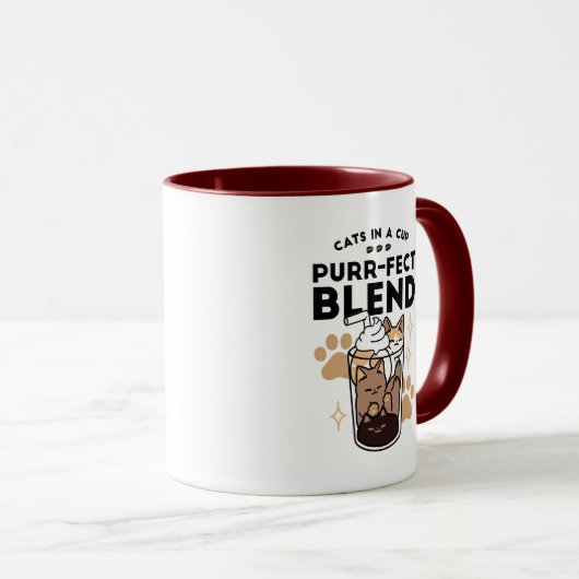 Purer Blend: Cat and Coffee Art for Pet Lovers Tasse (VorderseiteRechts)
