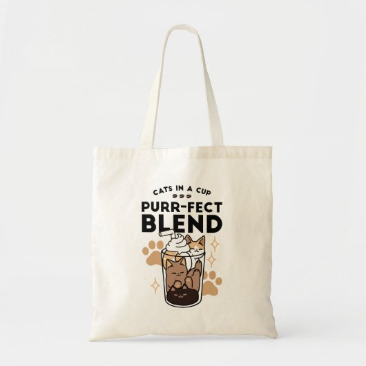 Purer Blend: Cat and Coffee Art for Pet Lovers Tragetasche (Vorne)