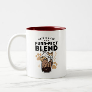 Purer Blend: Cat and Coffee Art for Pet Lovers Zweifarbige Tasse