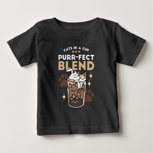 Purer-fect-Mischung: Kaffeedesign für Cat & Coffee Baby T-shirt (Vorderseite)