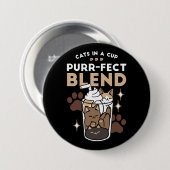 Purer-fect-Mischung: Kaffeedesign für Cat & Coffee Button (Vorne & Hinten)