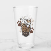 Purer-fect-Mischung: Kaffeedesign für Cat & Coffee Glas (Rückseite)