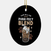 Purer-fect-Mischung: Kaffeedesign für Cat & Coffee Keramik Ornament (Rechts)