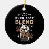 Purer-fect-Mischung: Kaffeedesign für Cat & Coffee Keramik Ornament (Vorne)