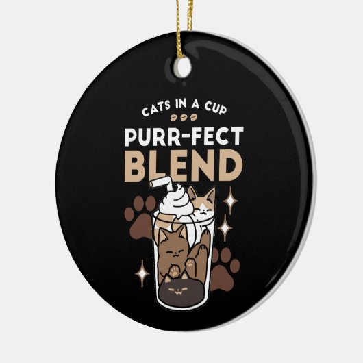 Purer-fect-Mischung: Kaffeedesign für Cat & Coffee Keramik Ornament (Links)