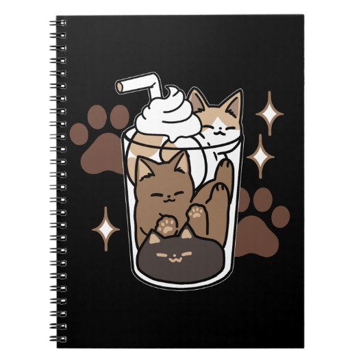 Purer-fect-Mischung: Kaffeedesign für Cat & Coffee Notizblock (Vorderseite)