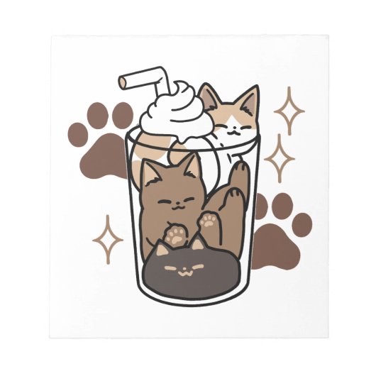 Purer-fect-Mischung: Kaffeedesign für Cat & Coffee Notizblock (Vorderseite)
