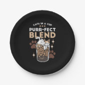 Purer-fect-Mischung: Kaffeedesign für Cat & Coffee Pappteller (Vorderseite)