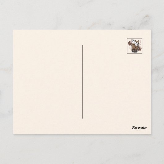 Purer-fect-Mischung: Kaffeedesign für Cat & Coffee Postkarte (Rückseite)