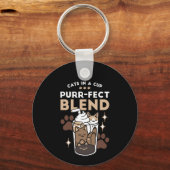 Purer-fect-Mischung: Kaffeedesign für Cat & Coffee Schlüsselanhänger (Rückseite)