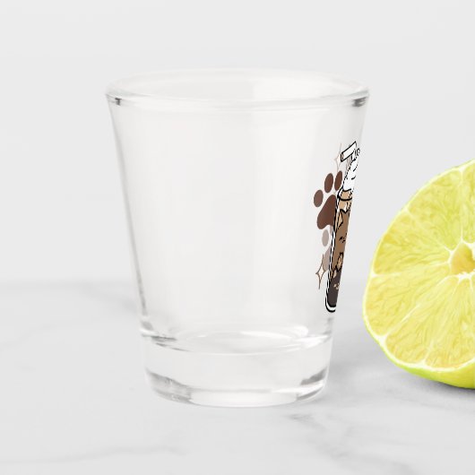 Purer-fect-Mischung: Kaffeedesign für Cat & Coffee Schnapsglas (Links)