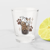 Purer-fect-Mischung: Kaffeedesign für Cat & Coffee Schnapsglas (Vorderseite)
