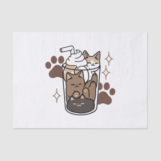 Purer-fect-Mischung: Kaffeedesign für Cat & Coffee Seidenpapier (Vorderseite)