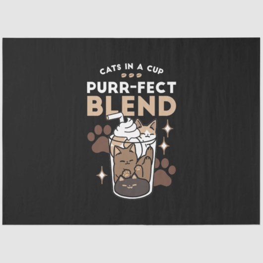 Purer-fect-Mischung: Kaffeedesign für Cat & Coffee Seidenpapier (Vorderseite)