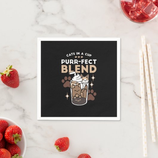 Purer-fect-Mischung: Kaffeedesign für Cat & Coffee Serviette (Beispiel)