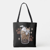 Purer-fect-Mischung: Kaffeedesign für Cat & Coffee Tasche (Rückseite)