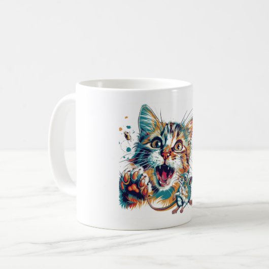 Purer Fect Sips: Charmant Cat Lover's Tasse (Vorderseite Links)