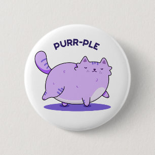 Purer Funny Fat Kitty Cat Pun Button