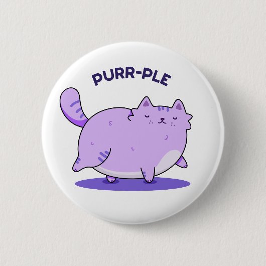 Purer Funny Fat Kitty Cat Pun Button (Vorderseite)