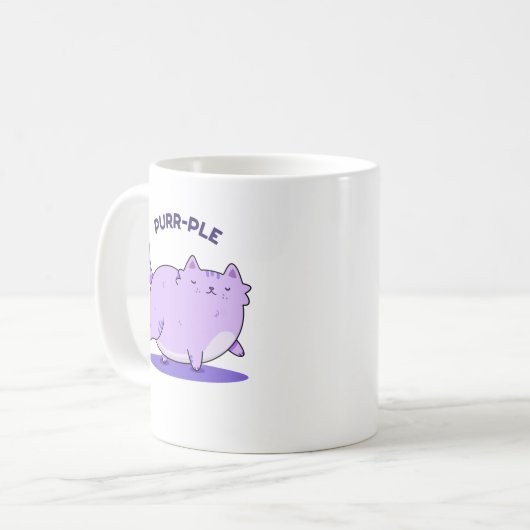 Purer Funny Fat Kitty Cat Pun Kaffeetasse (Vorderseite Links)