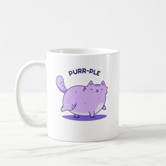 Purer Funny Fat Kitty Cat Pun Kaffeetasse (Links)