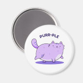 Purer Funny Fat Kitty Cat Pun Magnet (Vorderseite/Rückseite)