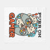 Purer On Gamer - Niedliches Cat Gaming Design Fleecedecke (Vorderseite (Horizontal))