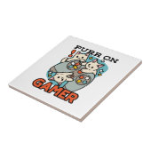 Purer On Gamer - Niedliches Cat Gaming Design Fliese (Seite)
