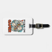 Purer On Gamer - Niedliches Cat Gaming Design Gepäckanhänger (Vorderseite horizontal)