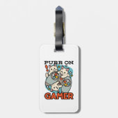 Purer On Gamer - Niedliches Cat Gaming Design Gepäckanhänger (Rückseite vertikal)