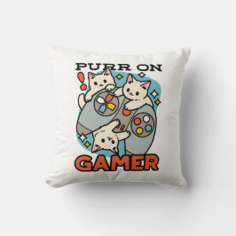 Purer On Gamer - Niedliches Cat Gaming Design Kissen