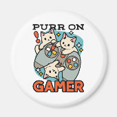 Purer On Gamer - Niedliches Cat Gaming Design Magnet (Vorne)