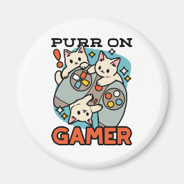 Purer On Gamer - Niedliches Cat Gaming Design Magnet