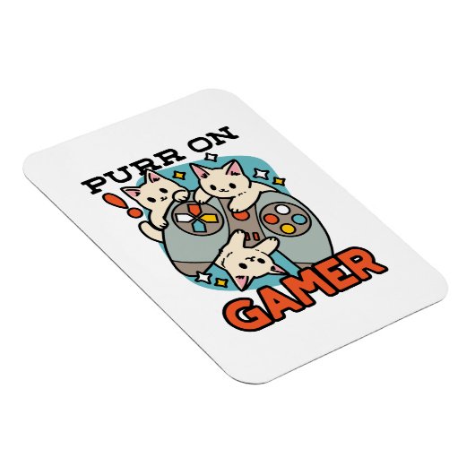 Purer On Gamer - Niedliches Cat Gaming Design Magnet (Rechte Seite)