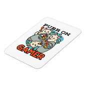 Purer On Gamer - Niedliches Cat Gaming Design Magnet (Linke Seite)