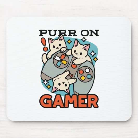 Purer On Gamer - Niedliches Cat Gaming Design Mousepad (Vorne)