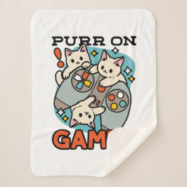 Purer On Gamer - Niedliches Cat Gaming Design Sherpadecke
