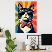 Purer Pop - Retrokatze in Fettfarbe Poster (Heimbüro)