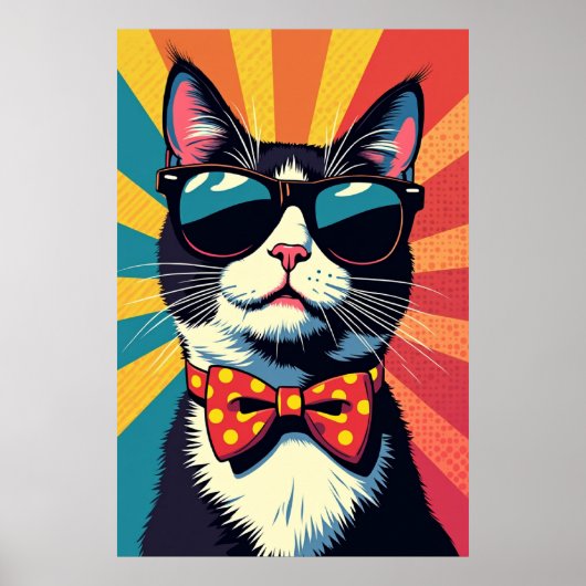 Purer Pop - Retrokatze in Fettfarbe Poster (Vorne)